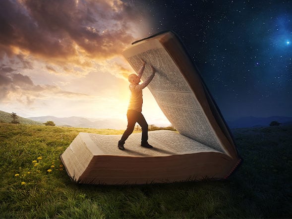 Man Opening Big Book